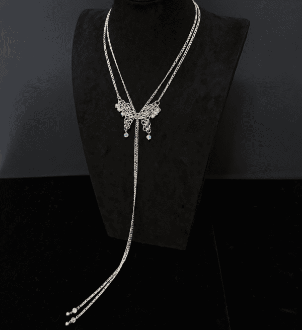 Tethered Butterfly | Adjustable Chainmail Tie Necklace